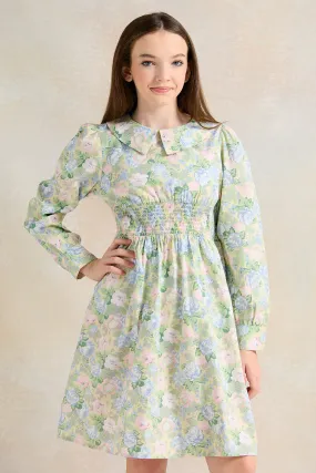 Senior Girls Green Floral Dress