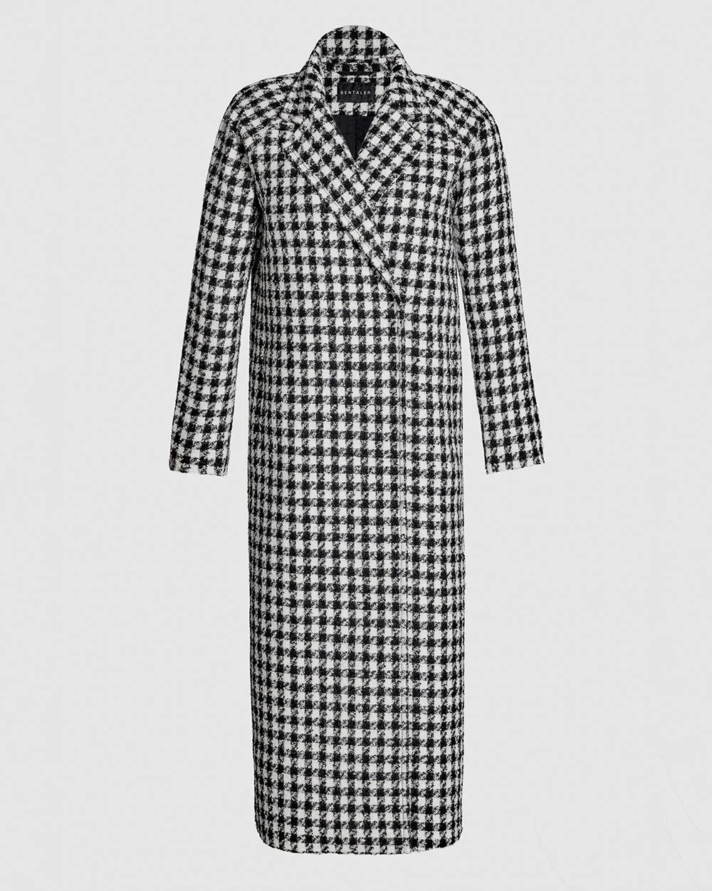 SENTALER Tweed Houndstooth Suri Alpaca Maxi Ragian Sleeve Coat - Sentaler coat