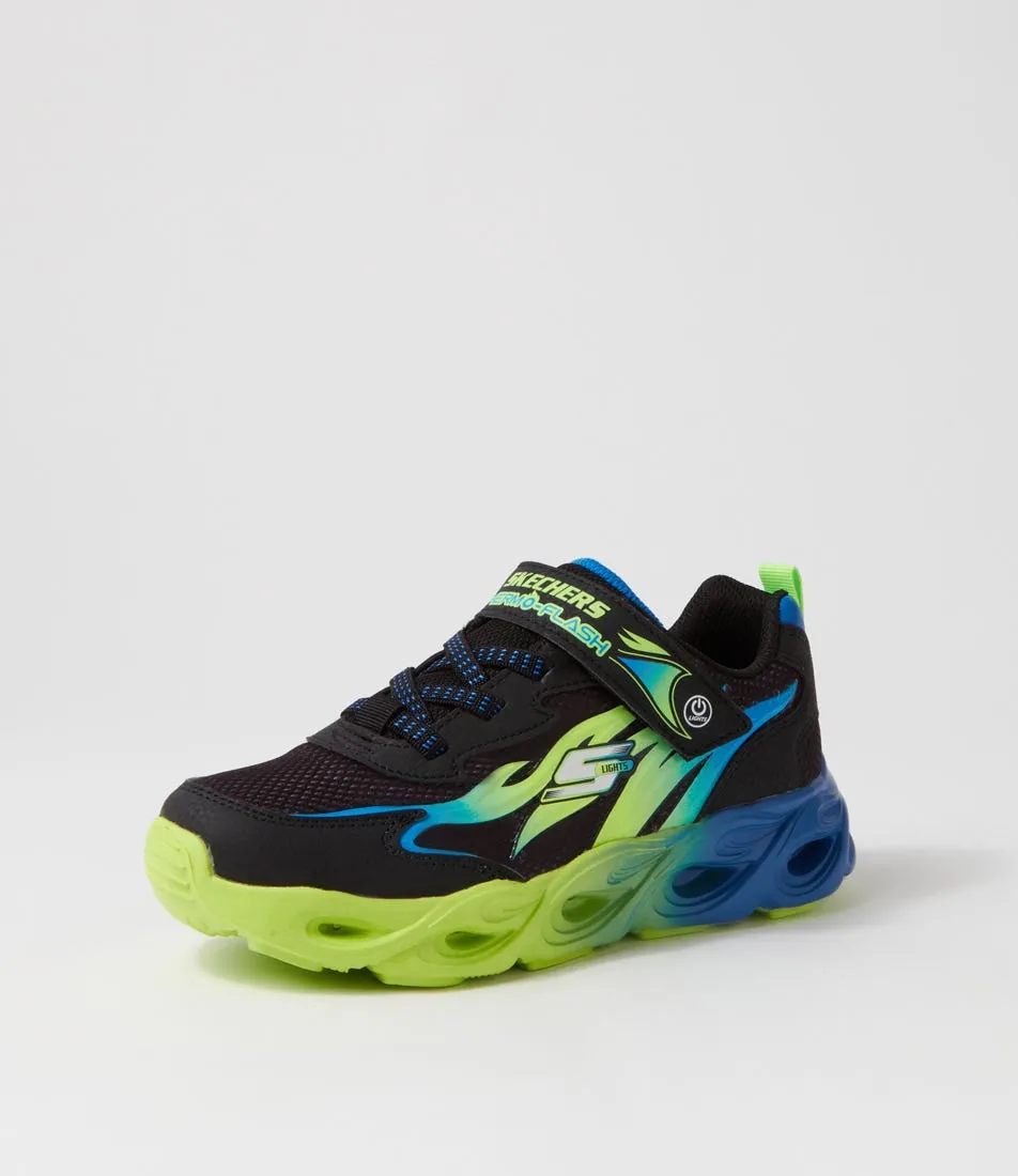 SKECHERS Thermo Black Blue Lime Sneakers