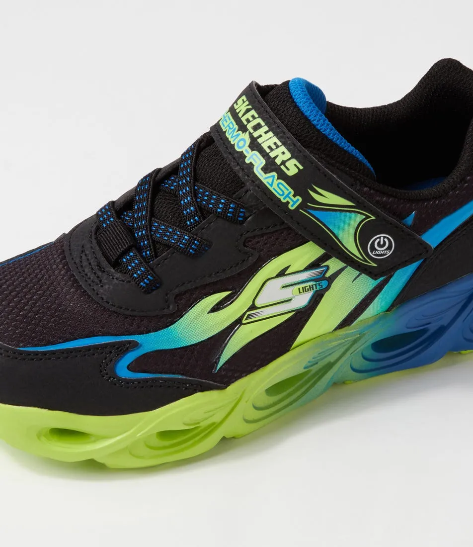 SKECHERS Thermo Black Blue Lime Sneakers