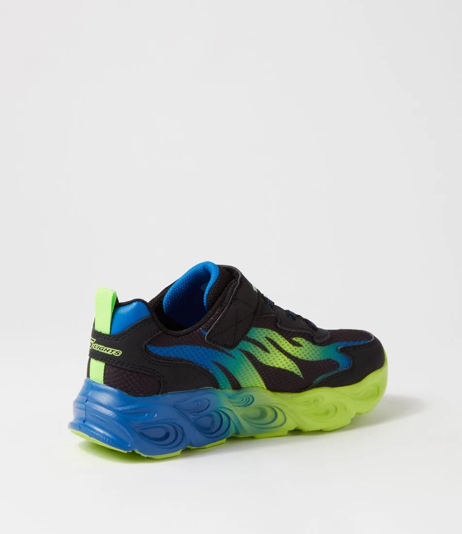 SKECHERS Thermo Black Blue Lime Sneakers