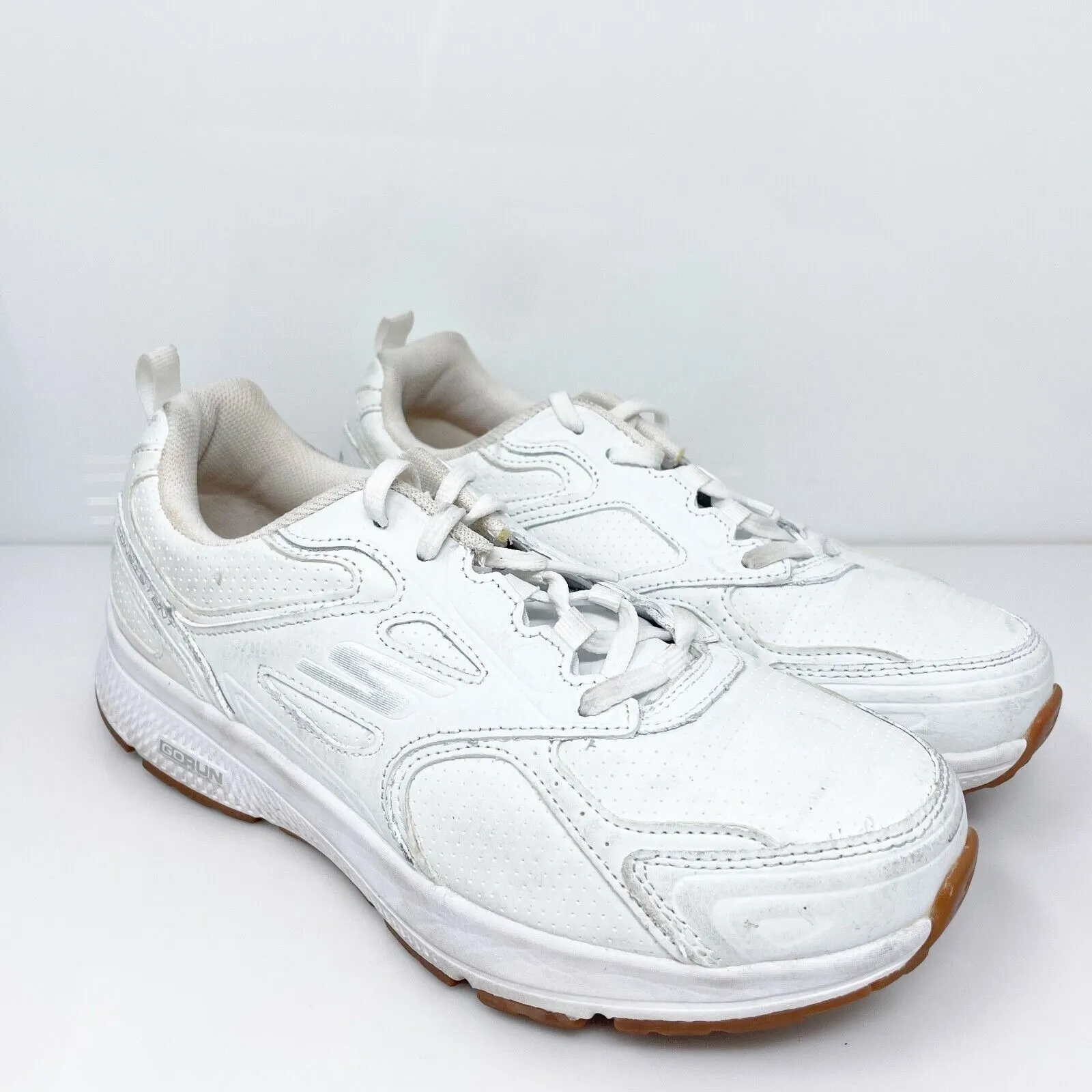 Skechers Womens Go Run Consistent 128274W White Casual Shoes Sneakers Size 8