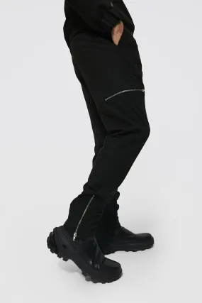 Skinny Zip Hem Tailored Trousers