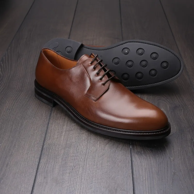 Skolyx dark brown plain toe derby UK11,5 / EU45,5 - seconds