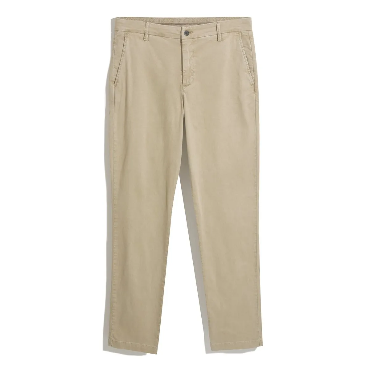 Slim Fit Sateen Chino Trousers In Travertine