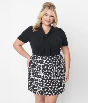 Plus Size Black Tie Neck Top from Smak Parlour