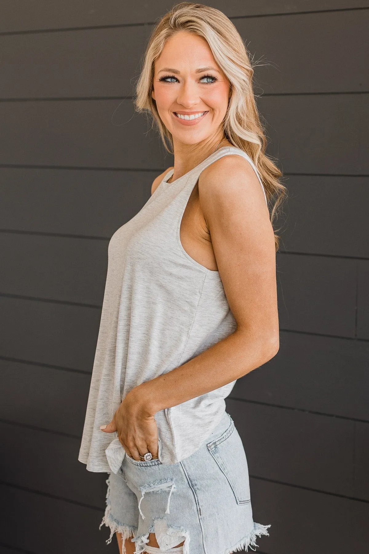 Softest Touch Heather Grey Knit Tank Top