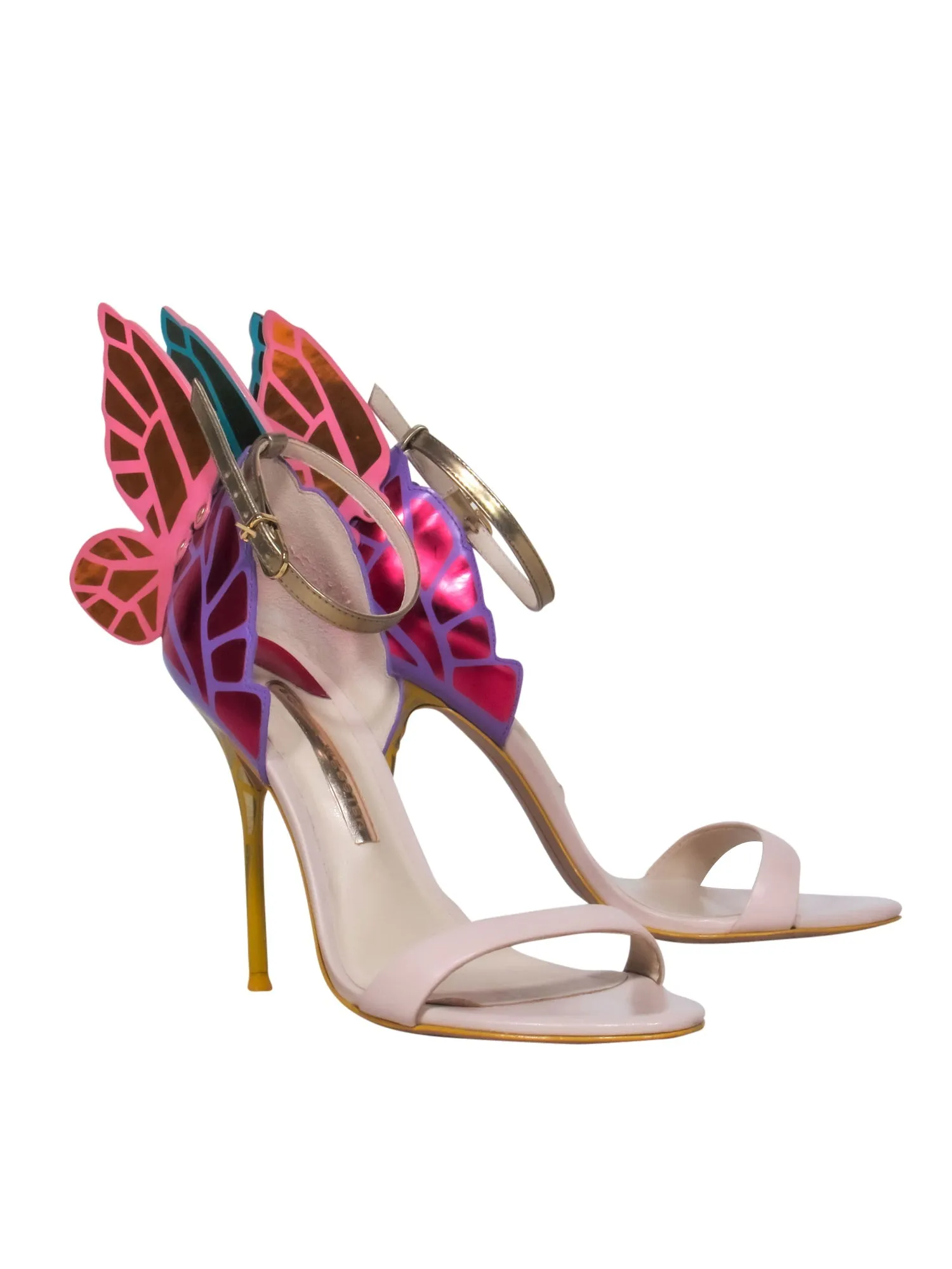 Sophia Webster - Purple, Pink, & Yellow Strappy Butterfly Heels Sz 6.5