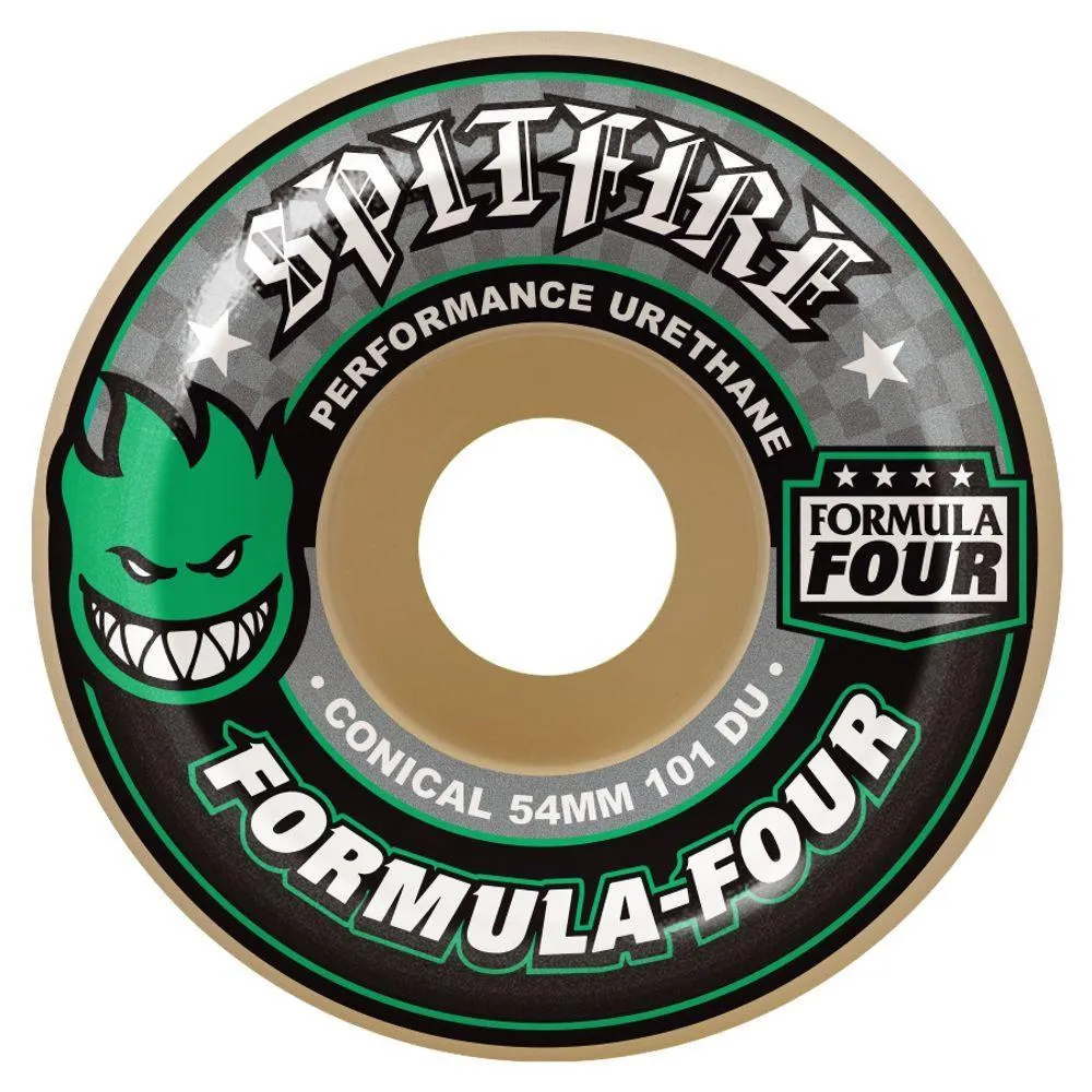 Spitfire Wheels F4 Conical Green Print 101D 56mm