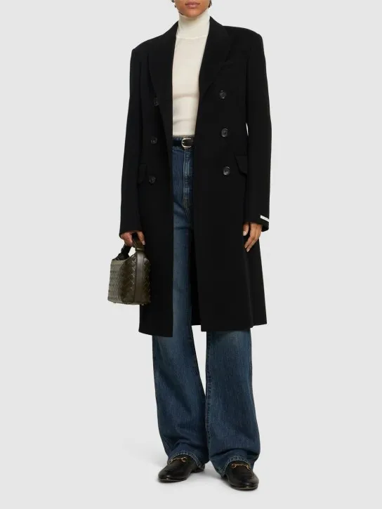 Morgana Wool Double Breasted Long Coat