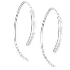 Sterling Flat Bar Open Hoops