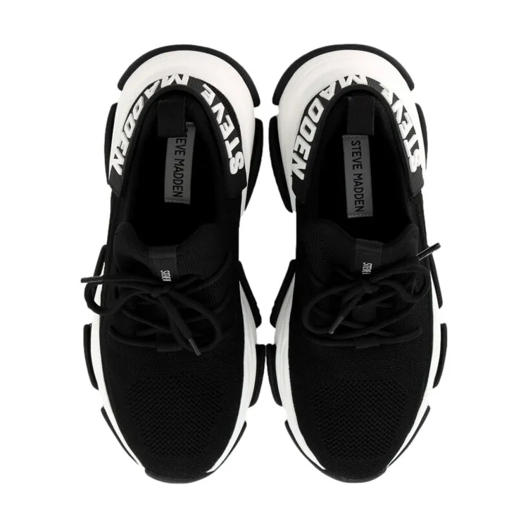 Steve Madden Black Lace-up Women's Sneaker Shoes PROTEGE