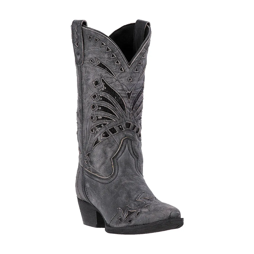 Stevie Tooled-Inlay Snip Toe Cowboy Boots