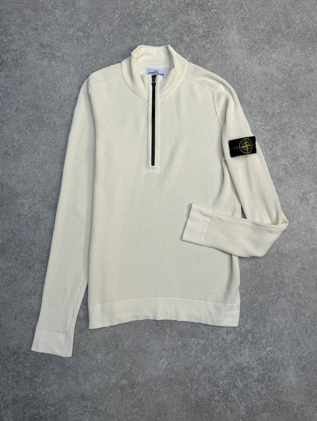 Stone Island Cream Waffle Knit Sweater