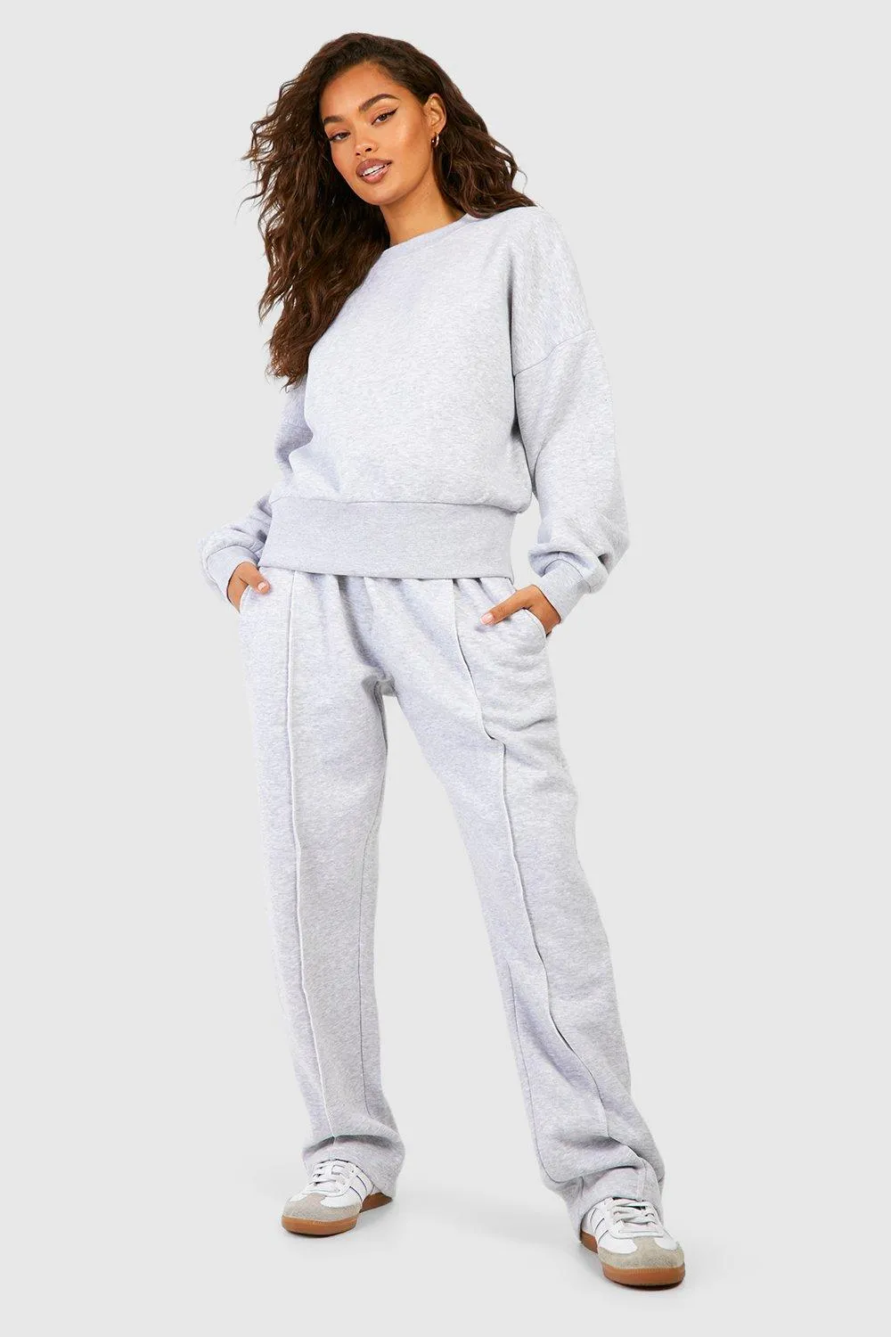 Straight Leg Jogger Deep Waistband Sweatshirt Tracksuit