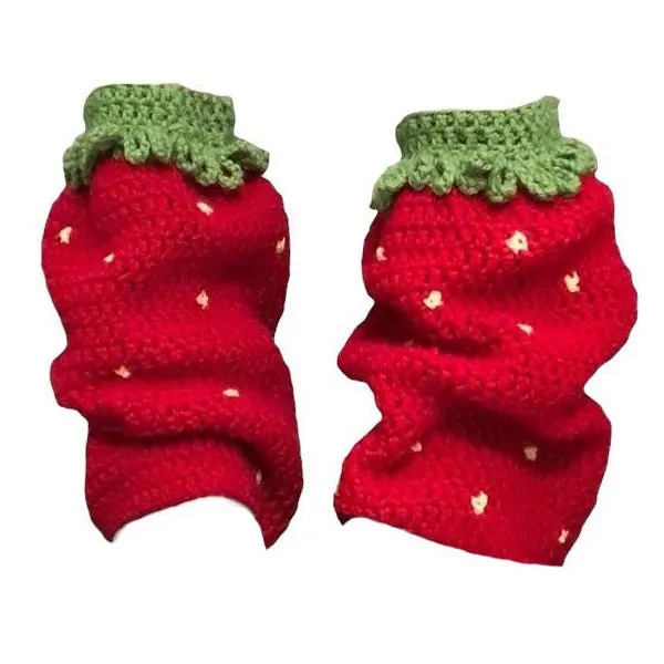 Strawberry Knit Leg Warmers