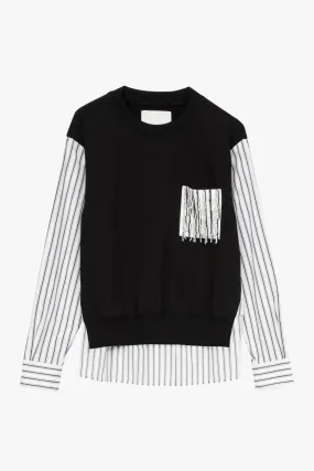 Striped Fringe Trim Sweatshirt