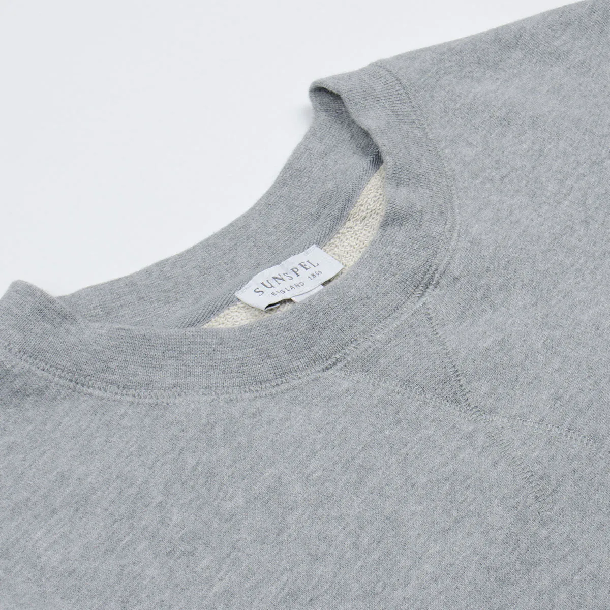 Sunspel Loopback Sweatshirt Grey Melange - Shop Now