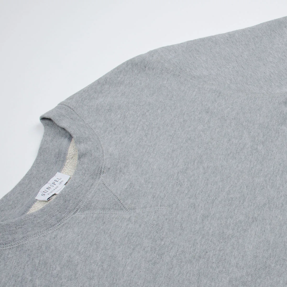 Sunspel Loopback Sweatshirt Grey Melange - Shop Now