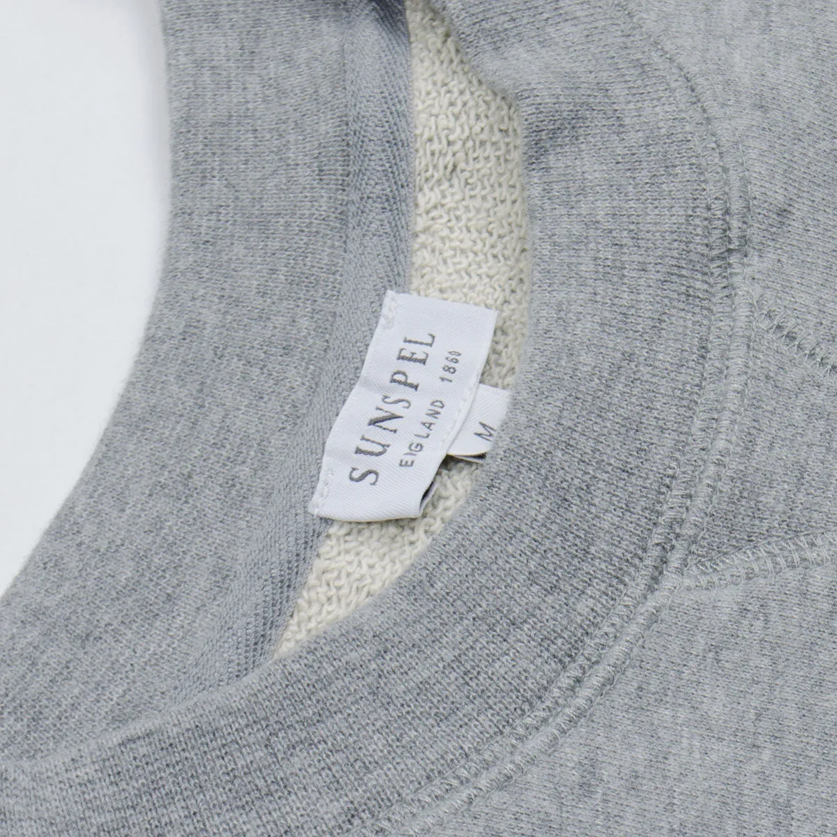 Sunspel Loopback Sweatshirt Grey Melange - Shop Now