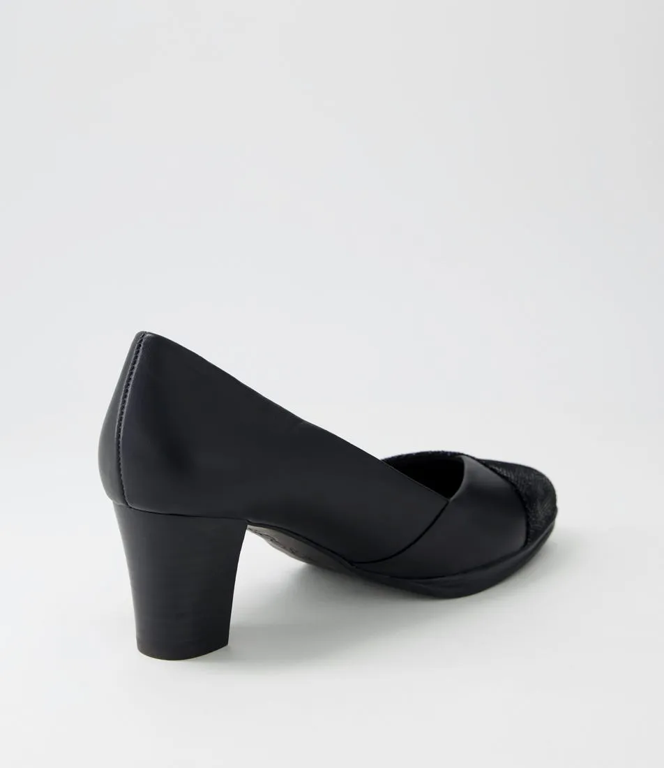 SUPERSOFT Denzil2 Black Scale Suede Leather Heels