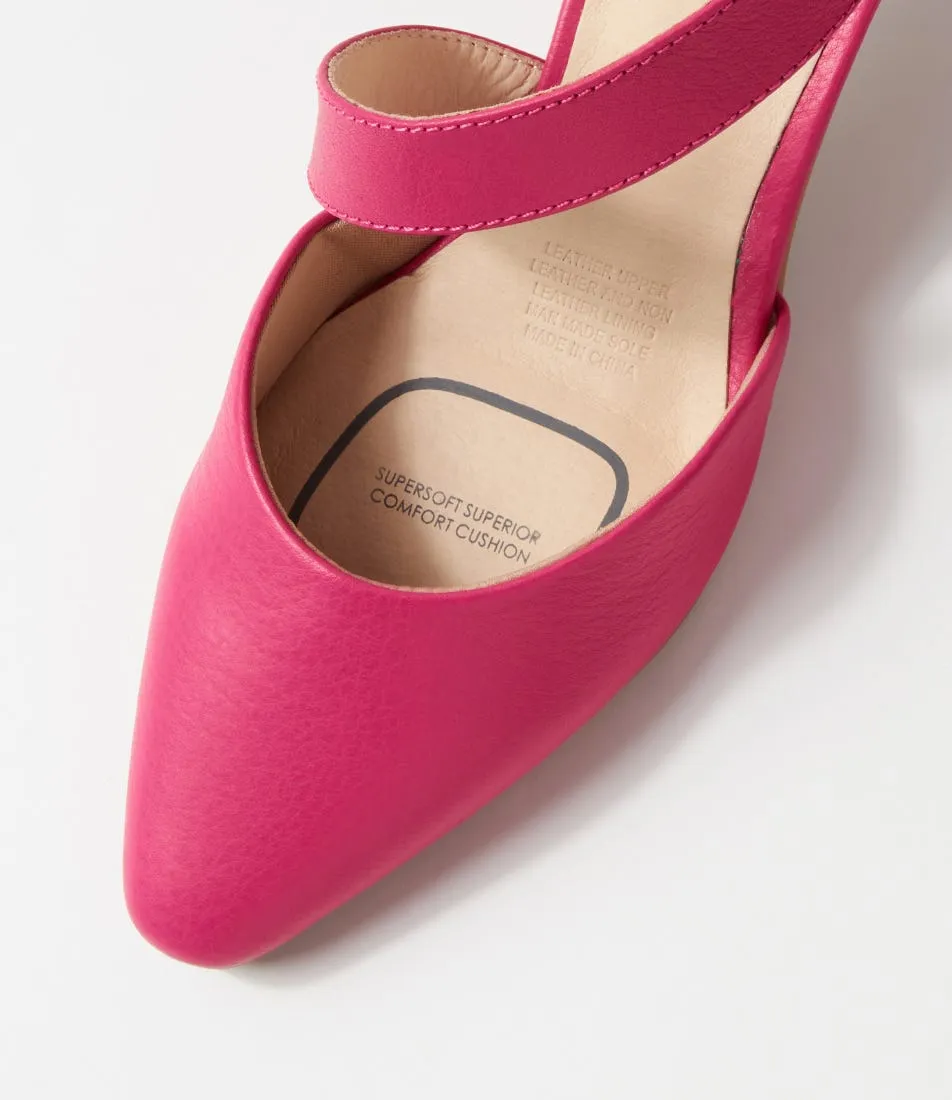 SUPERSOFT Laurie2 Fuchsia Leather Heels