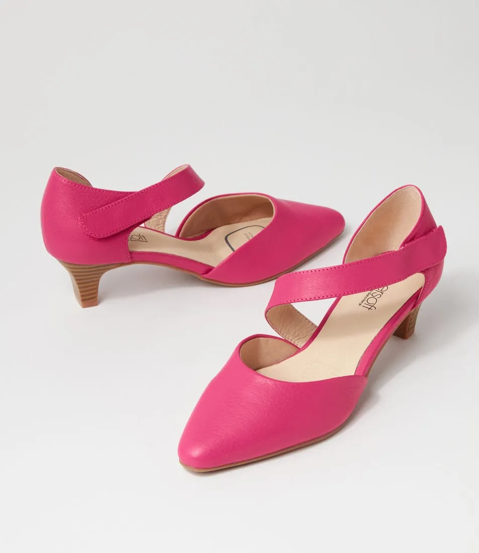 SUPERSOFT Laurie2 Fuchsia Leather Heels