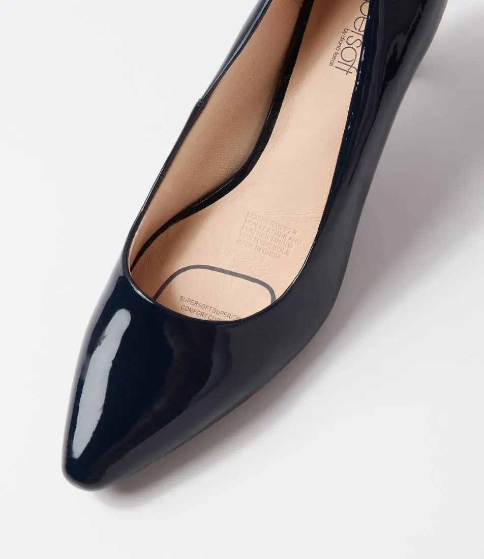 SUPERSOFT Mesmerize2 Navy Patent Leather Heels