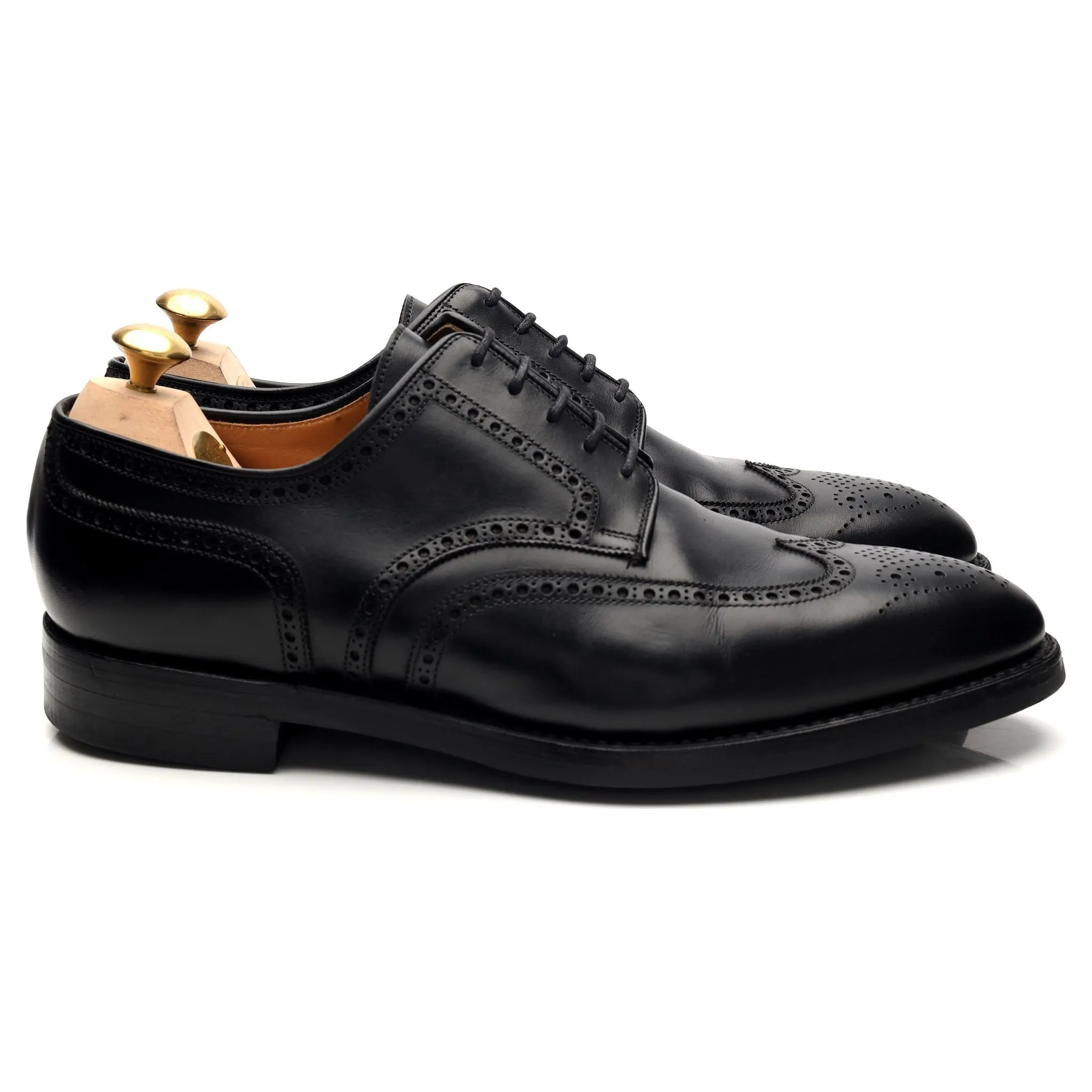 'Swansea' Black Leather Derby Brogue UK 9.5 G