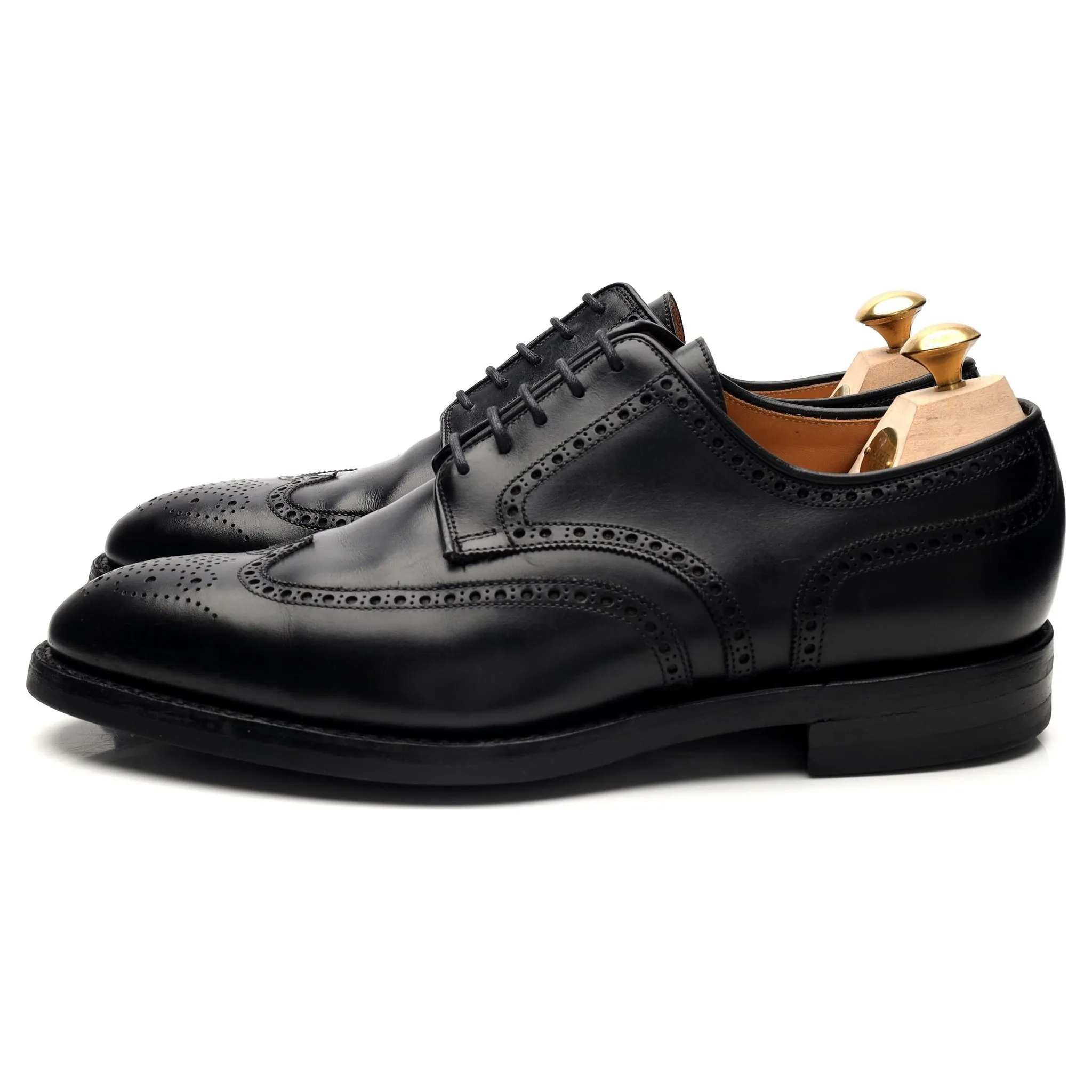 'Swansea' Black Leather Derby Brogue UK 9.5 G