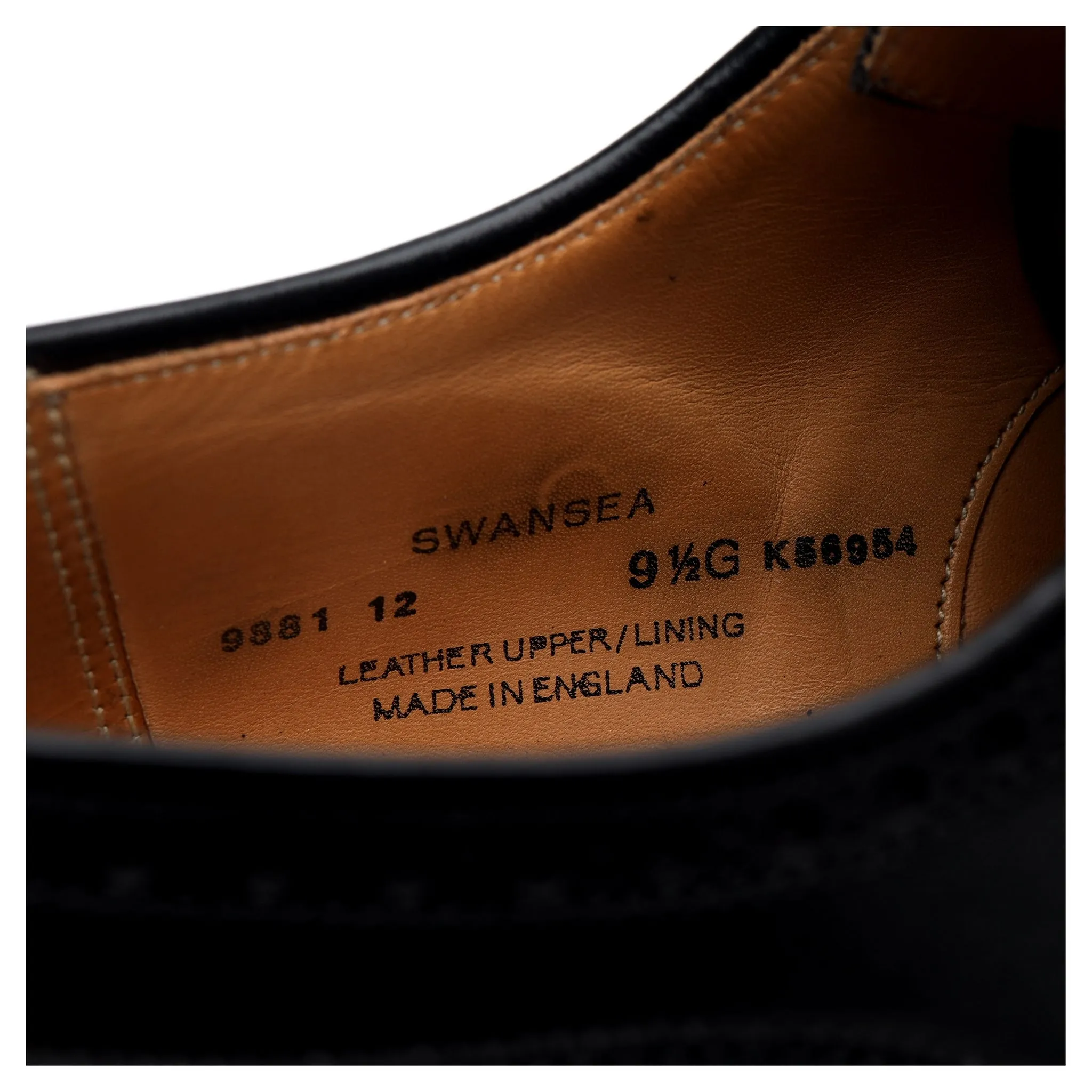 'Swansea' Black Leather Derby Brogue UK 9.5 G