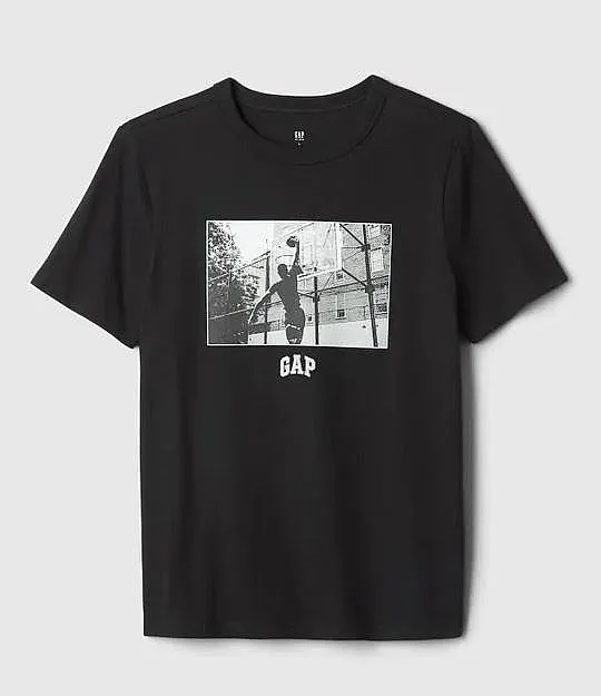 T-Shirt GAP Aug Value - True Black/Basketball - boy´s