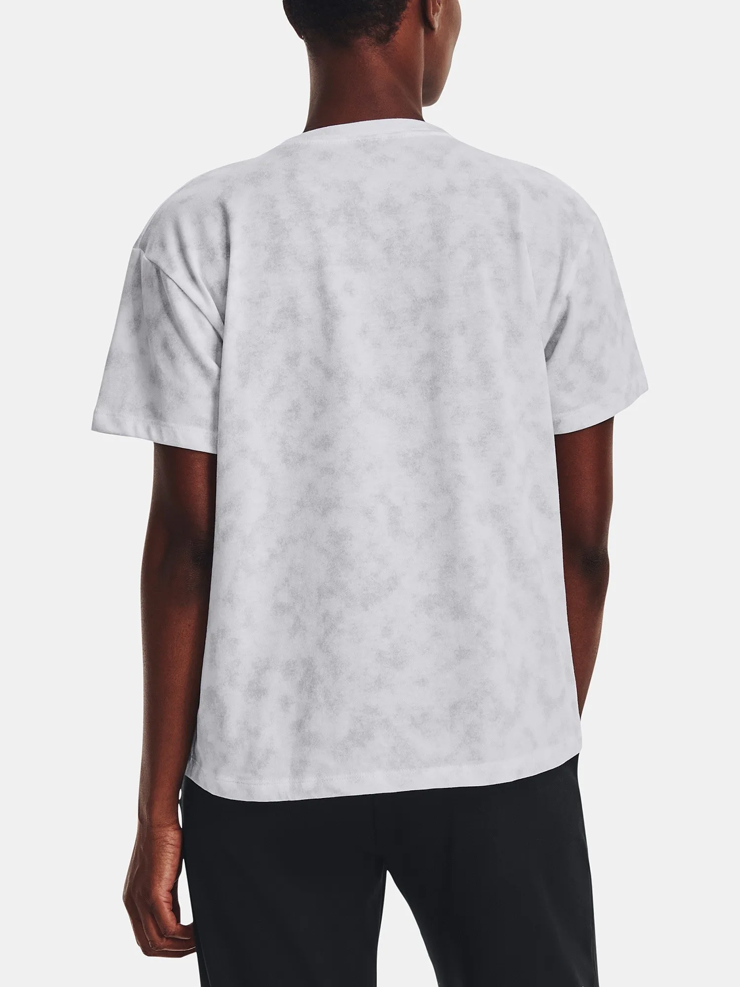 T-Shirt Under Armour Logo Aop Heavyweight - White/Halo Gray - women´s