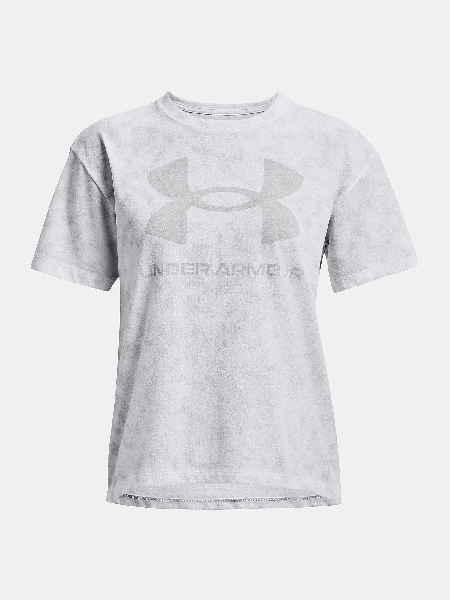 T-Shirt Under Armour Logo Aop Heavyweight - White/Halo Gray - women´s