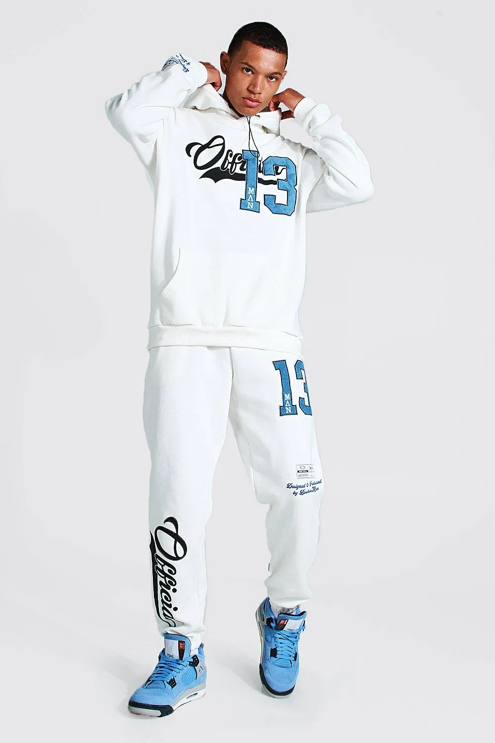 Tall Official Varsity Applique Tracksuit | boohooMAN UK