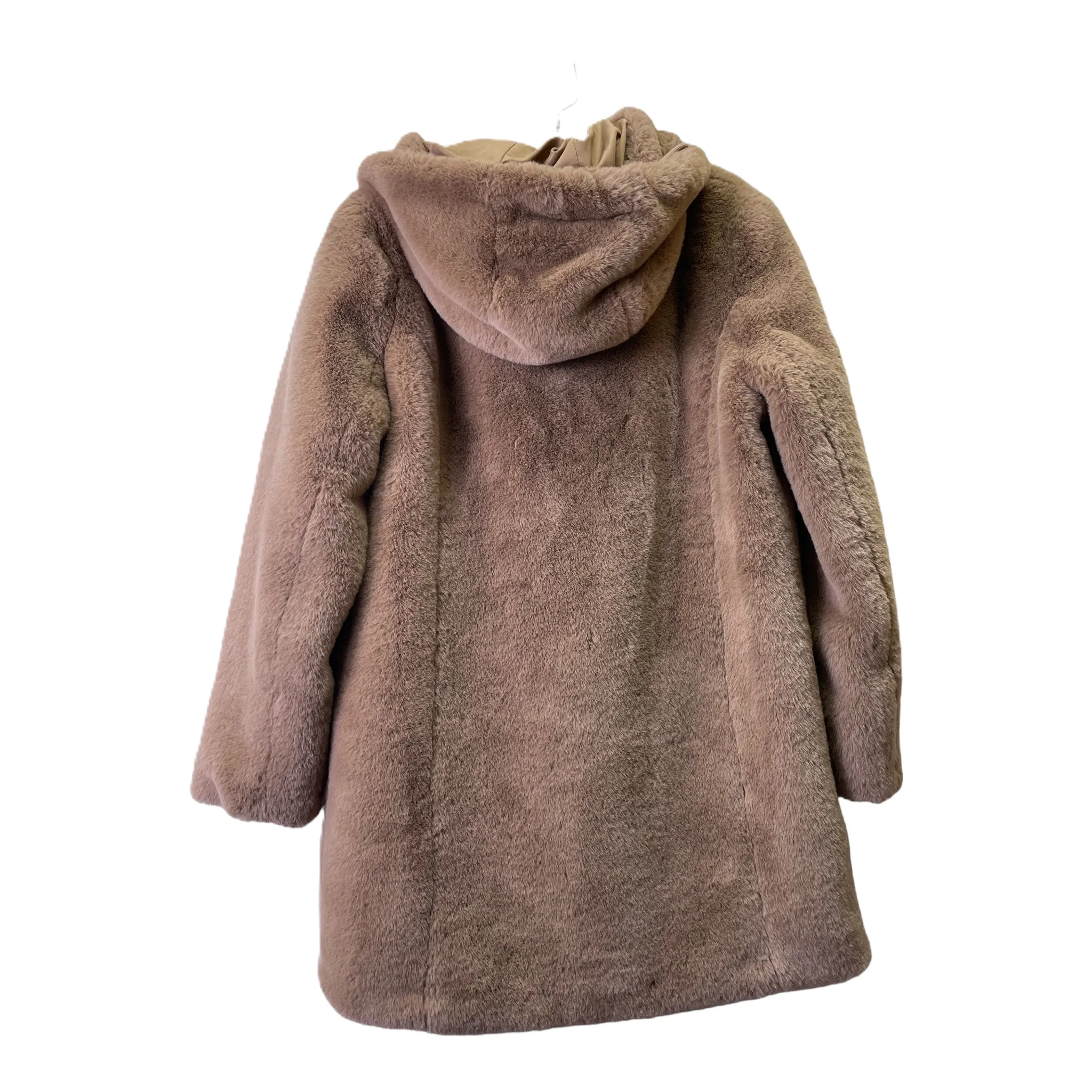 Rachel Zoe Tan Faux Fur Sherpa Coat - Size Medium