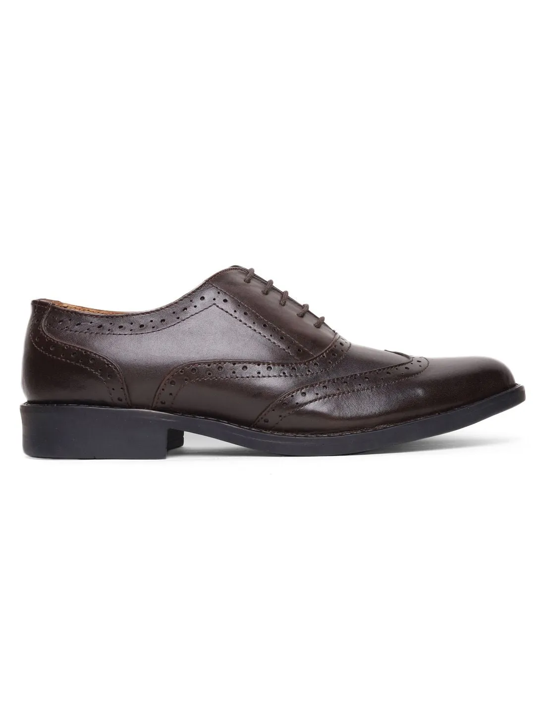 Teakwood Genuine Leather Brown Oxford Shoes