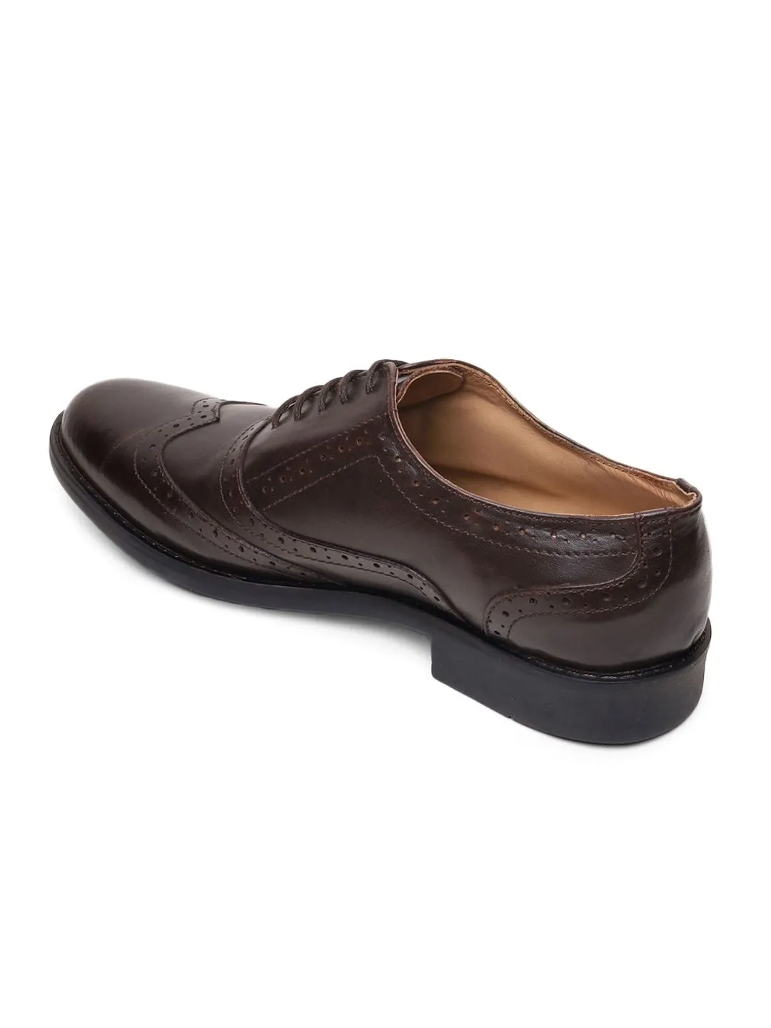 Teakwood Genuine Leather Brown Oxford Shoes