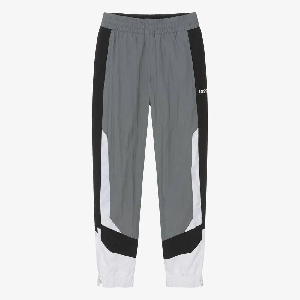 Teen Boys Grey Colourblock Joggers