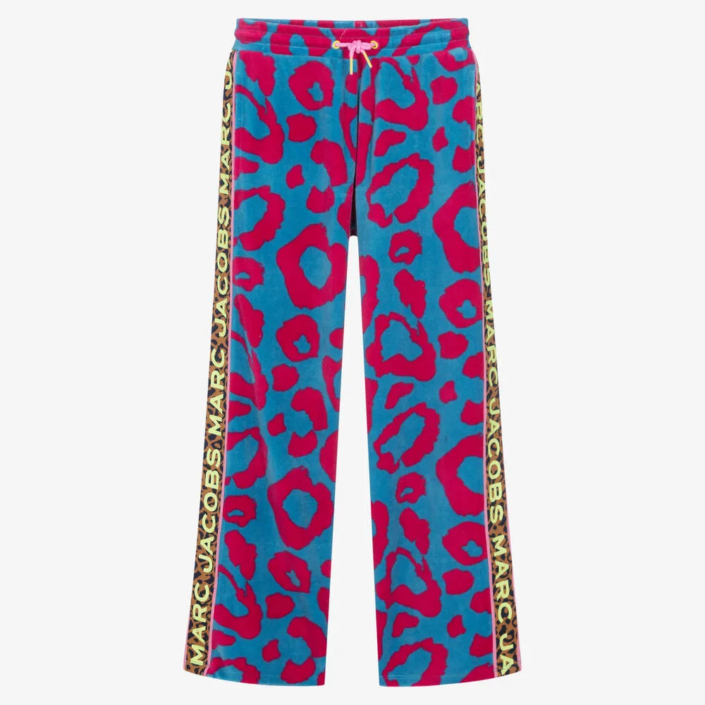 Teen Girls Blue & Pink Velour Joggers