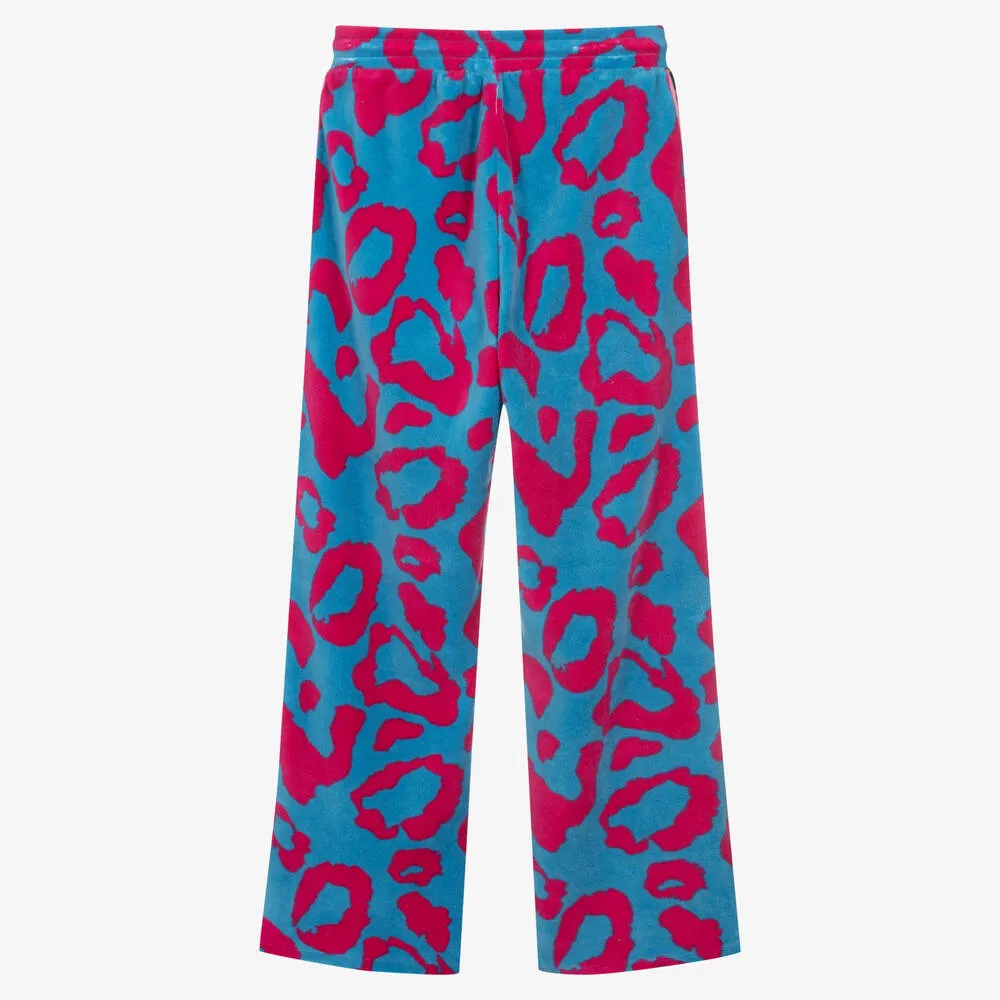 Teen Girls Blue & Pink Velour Joggers