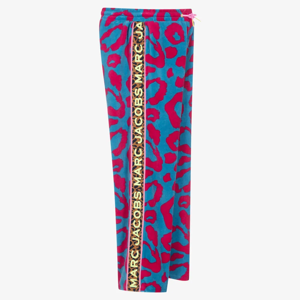 Teen Girls Blue & Pink Velour Joggers