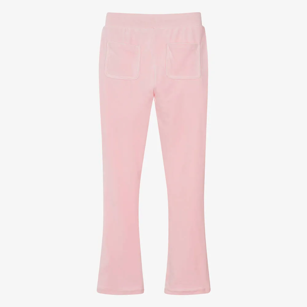 Teen Girls Pale Pink Flared Velour Joggers