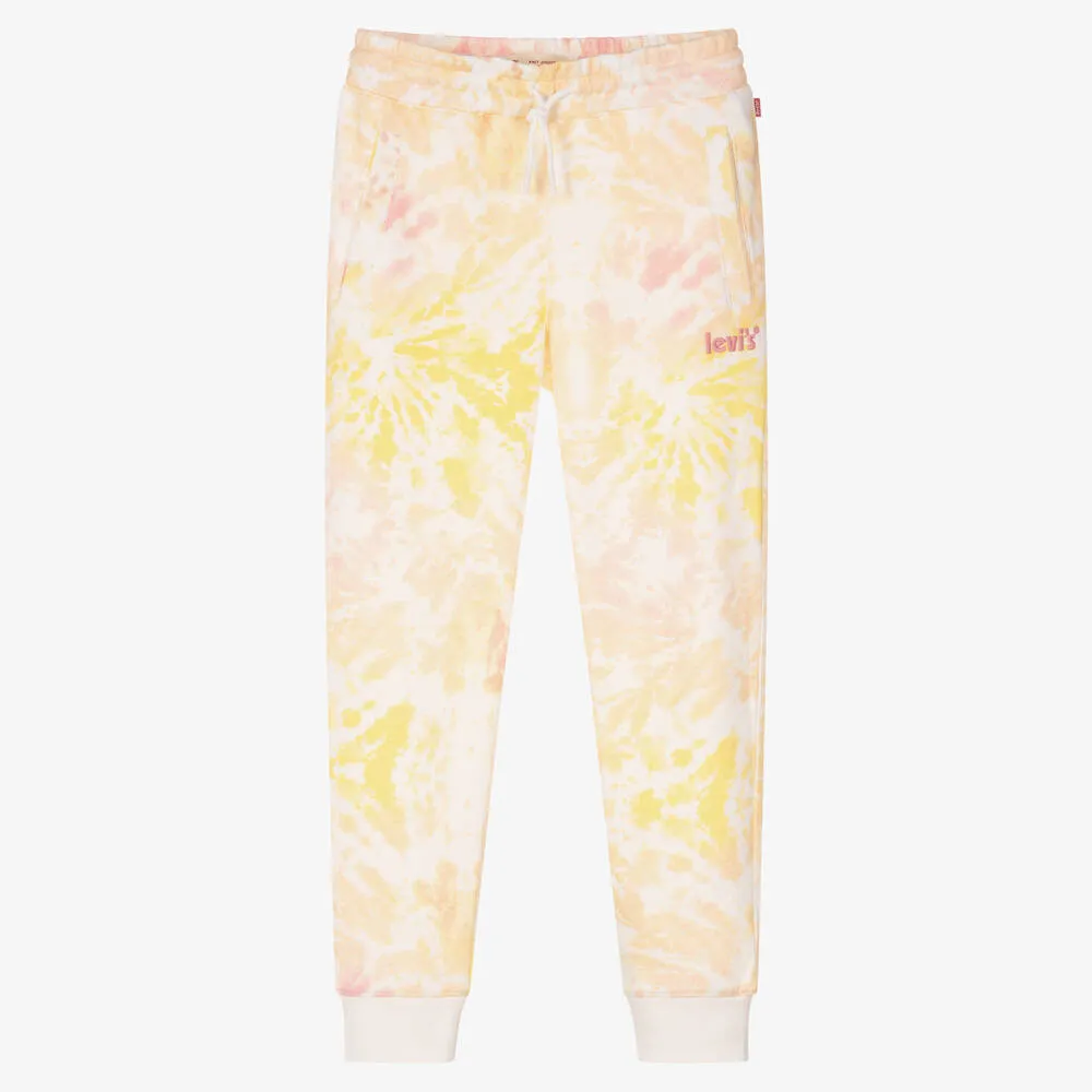 Teen Girls Pink Cotton Tie Dye Joggers