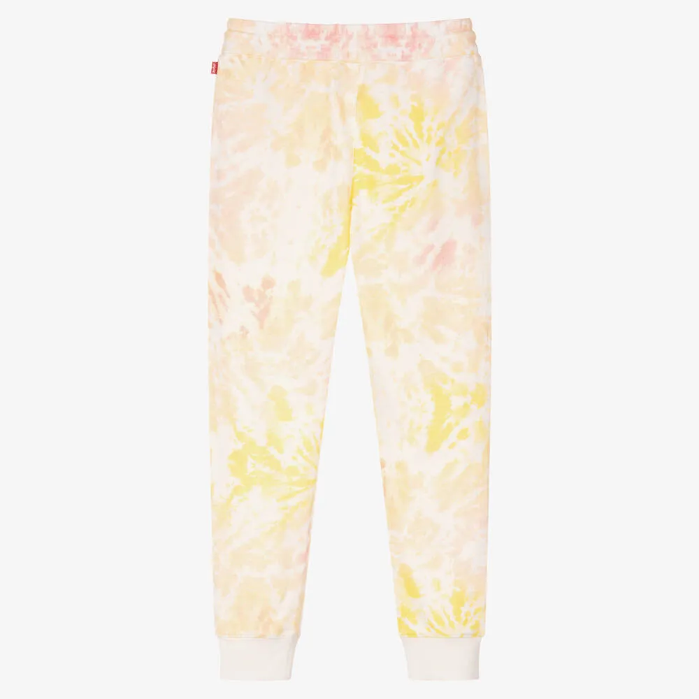 Teen Girls Pink Cotton Tie Dye Joggers