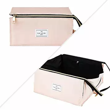 The Flat Lay Co. Blush Pink Open Flat Makeup Box Bag | Kaleidoscope