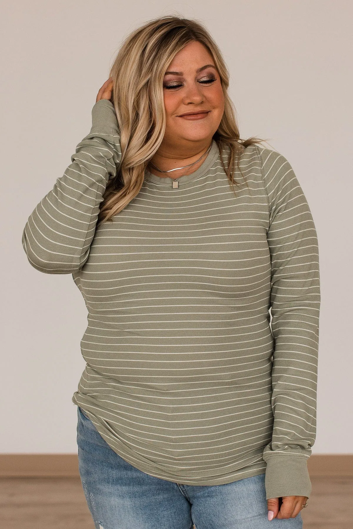 New Adventures Knit Top in Dusty Sage