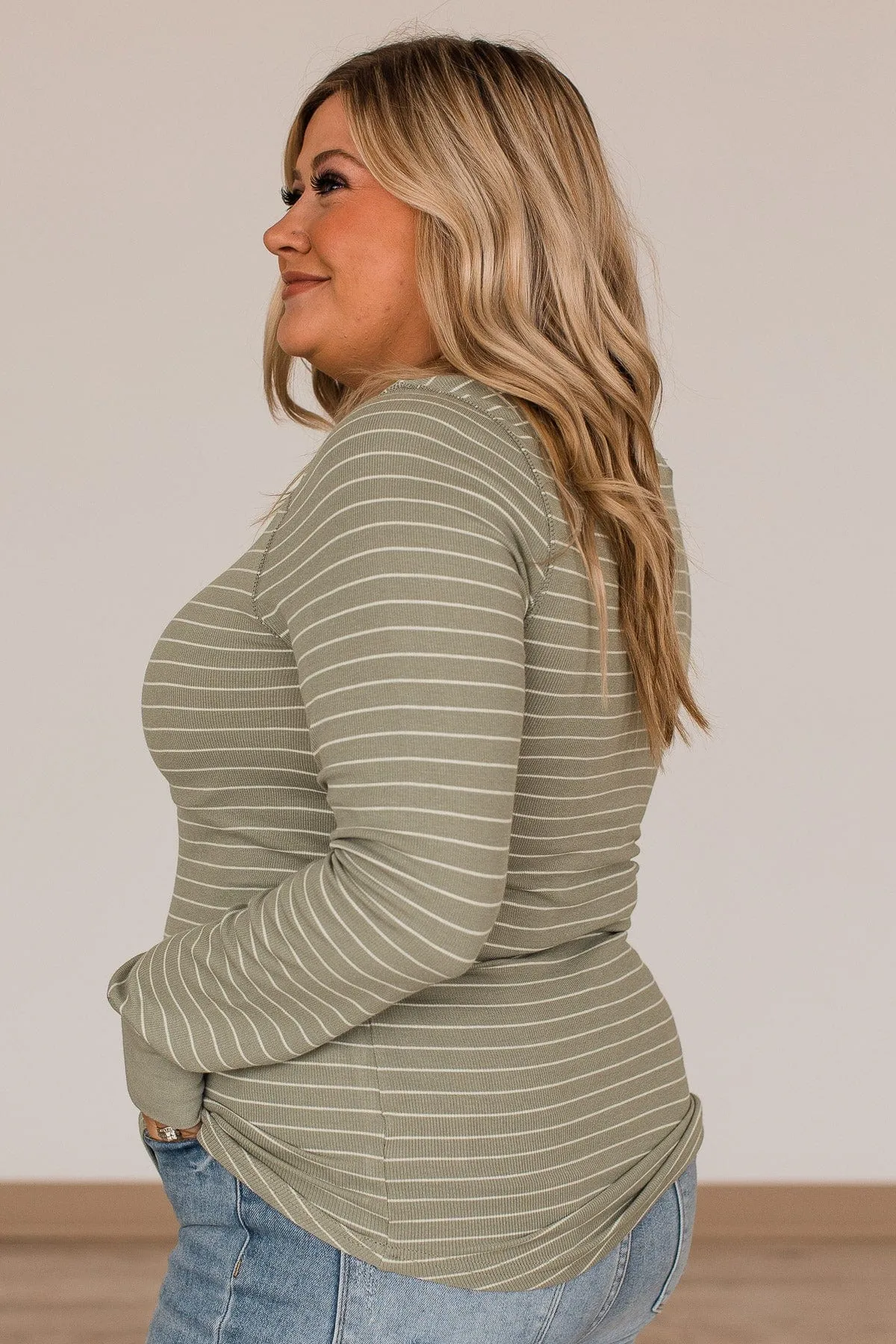 New Adventures Knit Top in Dusty Sage