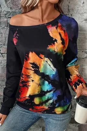 Tie-Dye Boat Neck Sweater