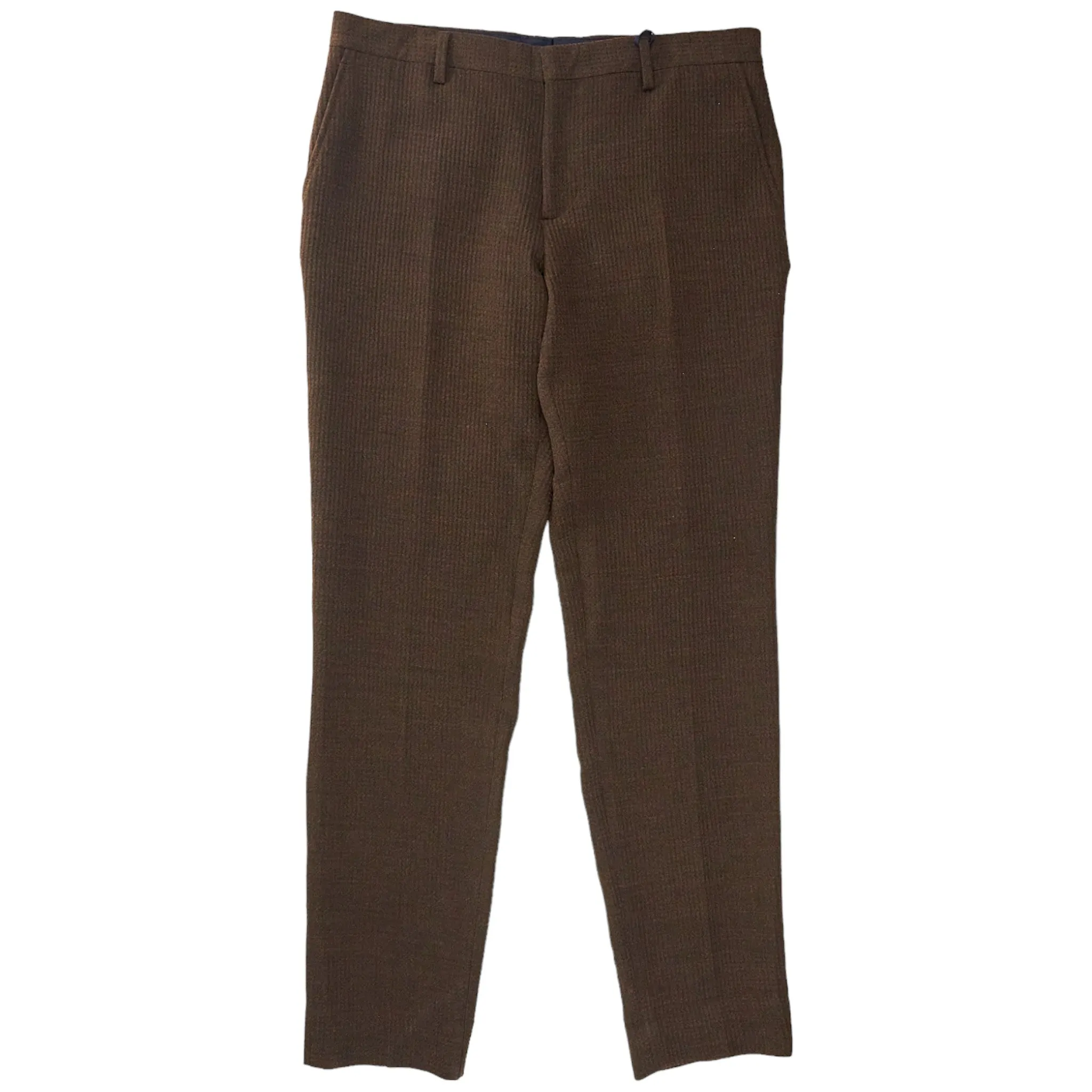 Tommy Hilfiger Brown Wool Seersucker Trousers